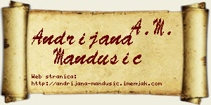Andrijana Mandušić vizit kartica